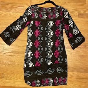 Patterned Diane von Furstenberg dress with bell sleeves